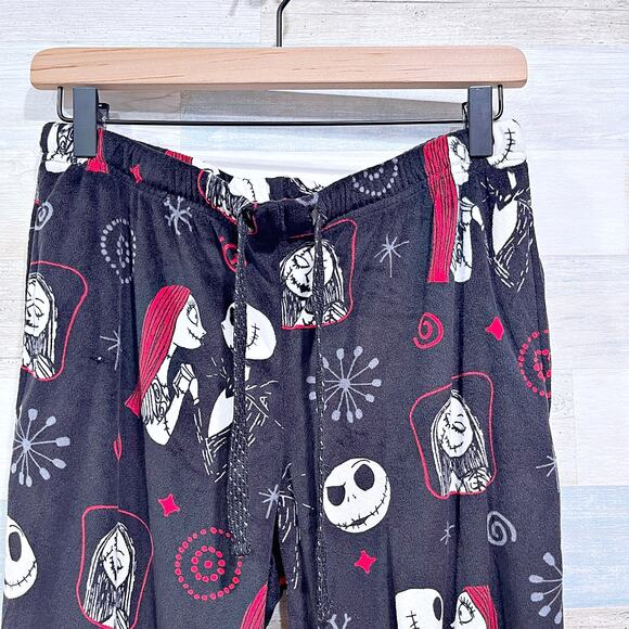 Nightmare Before Christmas Plush Fleece Jogger Pajama Pants Black Womens Small - Picture 2 of 5